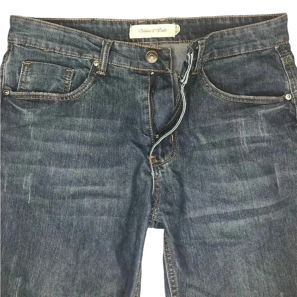 Stitches & Rivets Men's Stretch Distressed Jeans Authentic Handcrafted